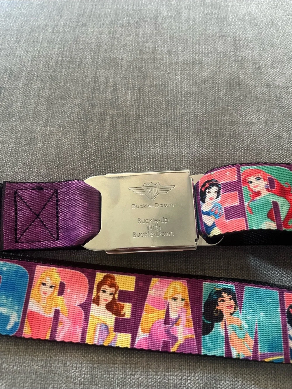 Buckle-Down Purple Multicolor Disney Princess Seatbelt Belt